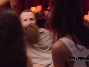 mingled couples join each other for lovemaking at the super-fucking-hot red room